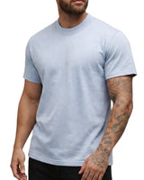 Herren-T-Shirt mit Rundhalsausschnitt und kurzen Ärmeln in Blau