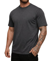 Herren-T-Shirt mit Rundhalsausschnitt und kurzen Ärmeln in Dunkelgrau