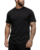 Herren-T-Shirt mit Rundhalsausschnitt und kurzen Ärmeln in Schwarz