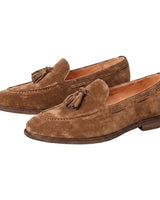 Herren Tassel-Loafer mit Velours-Optik und Mokassin-Naht in Khaki