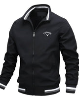 Tobias | Herren Windbreaker Jacke Wasserfest Leicht Reissverschluss in Black