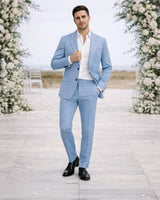 Herren Zweiteiliger Anzug mit Sakko und Hose in Blau