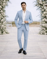 Herren Zweiteiliger Anzug mit Sakko und Hose in Hellblau