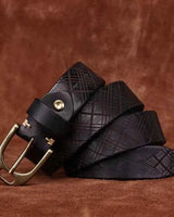 Herrengürtel Mit Gravur in Schwarz