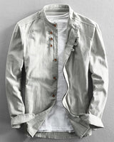 Herrenhemd Stil Relaxed Fit in Grau