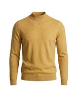 Herrenpullover mit langen Ärmeln, Stehkragen und gerader Form in Gelb