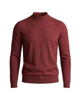 Herrenpullover mit langen Ärmeln, Stehkragen und gerader Form in Burgund