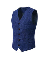 Herrenweste mit Knopfleiste, V-Ausschnitt und gerader Form in Blau