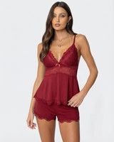 MODA | Midnight Kiss Spitze Set in Burgunderrot