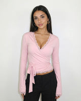 MODA | Spitzen-Wickeloberteil in Pink