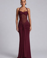 MODA | Siren Sanduhrkleid in Weinrot