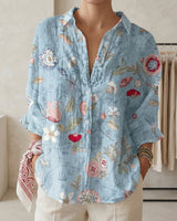 Rosalie™ | Floral Garden Top in Hellblau Floral