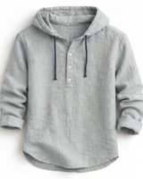 Alton - Atmungsaktiver Leinen-Hoodie in Grau