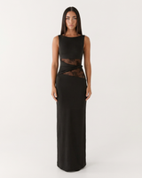 MODA | Spitzenillusion Maxi in Schwarz