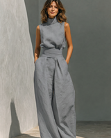 Lunaria | Elegantes Zweiteiliges Sommer-Set in Grau