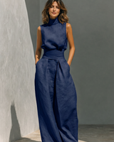 Lunaria | Elegantes Zweiteiliges Sommer-Set in Dunkelblau