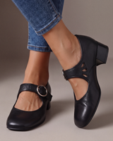 Kausar - Bequeme Leder Schuhe in Schwarz