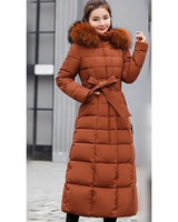Hildegard | Damen Winterjacke mit Kapuze, Langer Stepp Parka im Modernen Design und Reißverschluss in Champagner