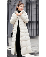 Hildegard | Damen Winterjacke mit Kapuze, Langer Stepp Parka im Modernen Design und Reißverschluss in Weiß