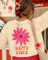 Zorina - Oversize-T-Shirt mit floralem Grafikdesign und Soft-Touch in Beige