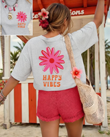 Zorina - Oversize-T-Shirt mit floralem Grafikdesign und Soft-Touch in Grau