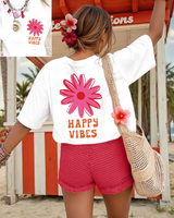 Zorina - Oversize-T-Shirt mit floralem Grafikdesign und Soft-Touch in Weiß