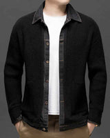 Hybrid Strickjacke Herren in Schwarz
