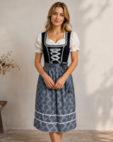 Ida | Damen Graue Traditionelles Oktoberfest Dirndl in Grau