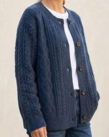 Ikra | Damen Strickjacke mit muster, Knöpfen in Marineblau