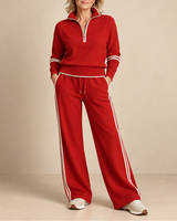 Binila – Gestricktes Trainingsanzug-Set in Rot