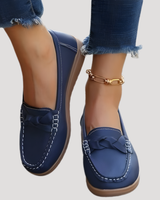 Ilsena | Damen Loafer Flach Slip-on Mokassin in Blau