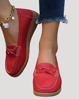 Ilsena | Damen Loafer Flach Slip-on Mokassin in Rot