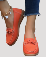 Ilsena | Damen Loafer Flach Slip-on Mokassin in Orange