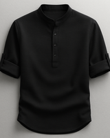 Elegantes Baumwollhemd in Schwarz