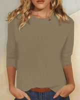 Stella – Klassisches Damen T-Shirt in Khaki