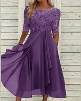 Lieselotte | Damen Festliches Abendkleid Hochzeitsgesellschaft – Festkleid Hochzeit 2026 in Lila