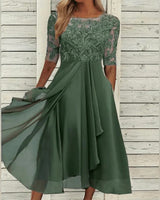 Lieselotte | Damen Festliches Abendkleid Hochzeitsgesellschaft – Festkleid Hochzeit 2026 in Grün