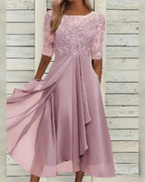 Lieselotte | Damen Festliches Abendkleid Hochzeitsgesellschaft – Festkleid Hochzeit 2026 in Rosa