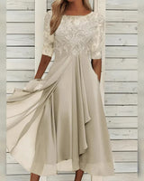 Lieselotte | Damen Festliches Abendkleid Hochzeitsgesellschaft – Festkleid Hochzeit 2026 in Beige