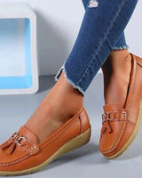 Käthe | Damen Leder Loafer Fußgewölbestütze – Leder Loafer Stützend Komfort 2026 in Orange