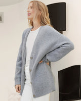 Renate | Kaschmir-Kokon-Strickjacke in Grau