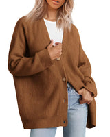 Renate | Kaschmir-Kokon-Strickjacke in Braun