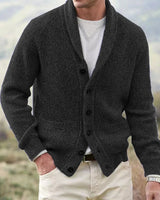 Yanis – Langärmelige Strickjacke Mit Knöpfen in Schwarz