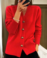 Damen eleganter warmer Cardigan in Rot