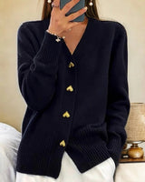 Damen eleganter warmer Cardigan in Schwarz