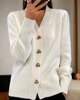 Damen eleganter warmer Cardigan in Weiß