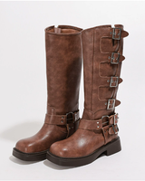 Francesca | Blockabsatz Gepolstert Stiefel in Braun