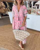 Verity - Bohemian Kleid in Pink (Fast ausverkauft)
