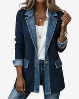 Sunna - Jeansjacke Aus Verschiedenen Denim Stoffen in Marineblau