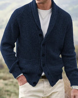 Yanis – Langärmelige Strickjacke Mit Knöpfen in Marineblau